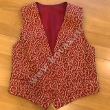 Жилет женский жаккард бордо с золотом